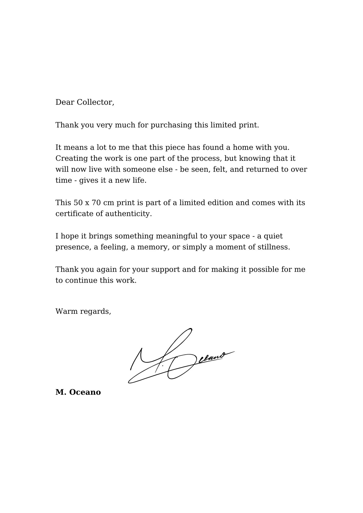 SPL-0218 — A letter from the artist